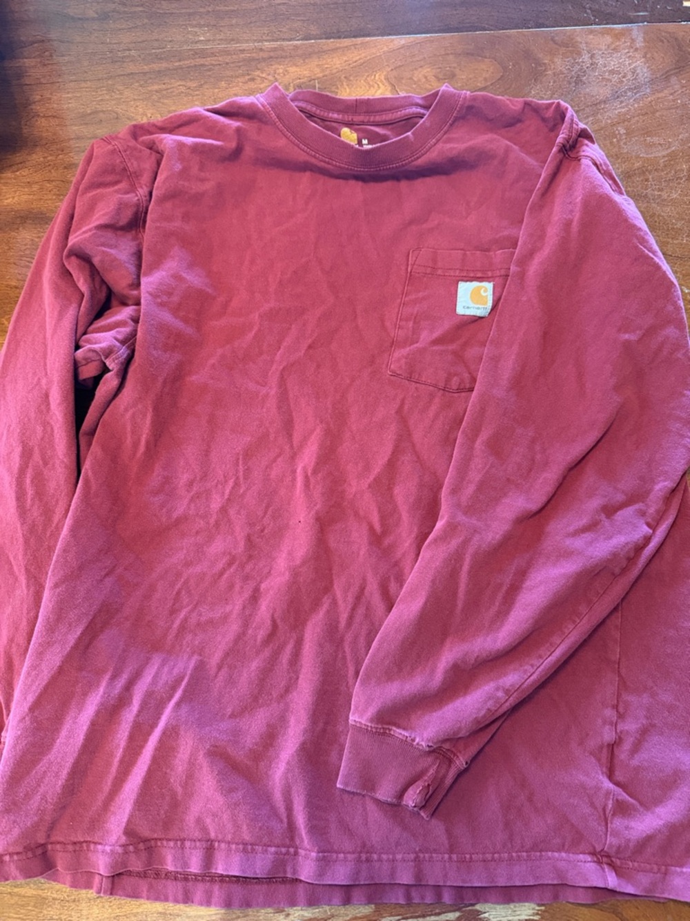 Carhartt Long Sleeve Pocket Tee in Burgundy, original fit